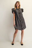 Snow Washed Denim Dress Ash BLk