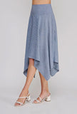 Striped Linen Midi Handkerchief Skirt