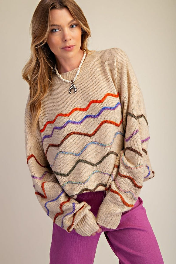 Wavy Stripe oversized Sweater