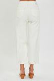 Tummy Control HW Crop Wide Jeans Cream