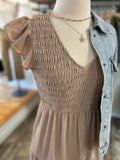 Flutter Slv Maxi Dress Khaki