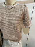 Waffle Texture Balloon Sweater Mocha