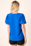 Airflow Puff Sleeve Top Royal