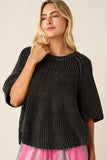 3/4 Length Washed Blk Sweater