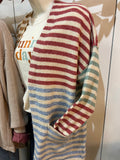 Multi Stripe L/S Cardigan Sweater