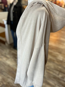 Mineral Wash Fleece Hooded Cardigan