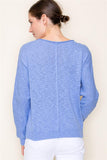 Center Seam Boat Neck Sweater Periwinkle