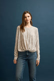 Slub Leopard L/S Twist Top