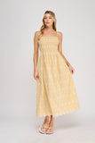 Floral Embroidered Gingham Dress