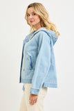 Oversized Raglan Denim Jacket w/Hood