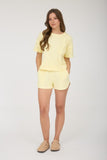 Ribbed Knit Shorts Yellow