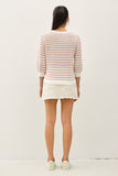 3/4 Sleeve Stripe Sweater