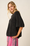 3/4 Length Washed Blk Sweater