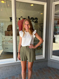 Ruffle Sleeve Blouse Ivory