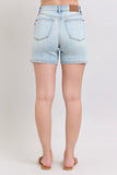 2 Button Mid Length Dad Short Light Denim
