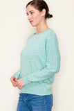 Center Seam Boat Neck Sweater Mint