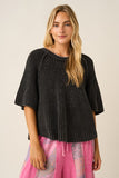 3/4 Length Washed Blk Sweater