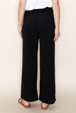 Elastic Waist Wide Leg Pant Blk