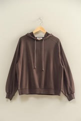 Mineral Washed Hoodie Brown
