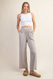 Soft Knit Pants w/ Elastic Waistband Taupe
