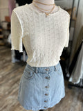 Lace S/S Top White