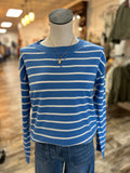 Stripe Crew Neck Pullover Indigo