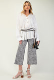 Animal Print Cropped Wide Leg Pants