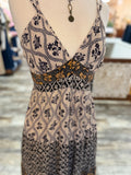 Print Double Strap Tiered Maxi