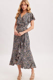 Ditsy Floral Wrap Hi/Lo Dress