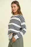Striped L/S Sweater Cream/Blk