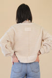 Waffle Pattern Sweater Cream