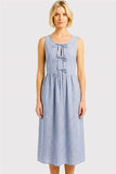 Keyhole Bow Front Stripe Dress