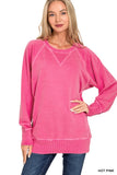 French Terry Pullover w/Pockets Hot Pink