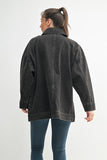 Boxy-Cut Oversized Denim Jacket Blk