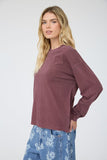 Maroon L/S Knit Top