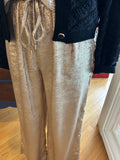 Brushed Satin Wide Leg Pants Brass