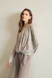 Slub Leopard L/S Twist Top