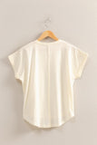 Crewneck Tee w/ Seam Down Back Cream