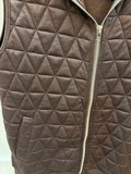 Quilted S/L Zip Hoodie Vest Chocolate