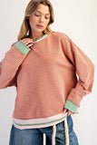 Mineral Washed L/S Striped Terry Knit