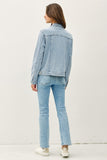 Soft Washed Button Up Jacket Light Denim