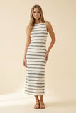 Stretch BodyCon Ivory Stripe Dress