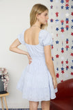 Eyelet Mini Dress Blue