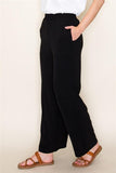 Elastic Waist Wide Leg Pant Blk