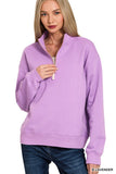 Fleece Half-Zip Sweatshirt Lavender