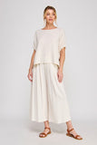 Linen Tie Slv Hi/Lo Top