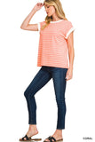 Contrast Trim Cap Slv coral