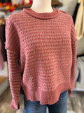 Waffle Pattern Sweater Mauve