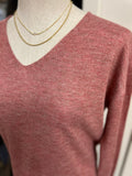 Vneck L/S Lightweight Marled Sweater