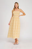 Floral Embroidered Gingham Dress